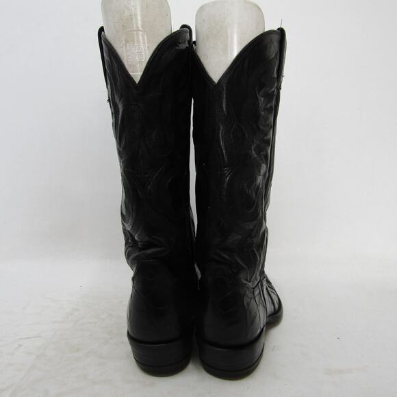 TONY LAMA Gold Label Mens Size 7 D Black Leather Alligator Belly Cowboy Boots main image 6